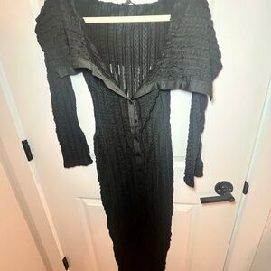 Elegant Black Button-Up Dress